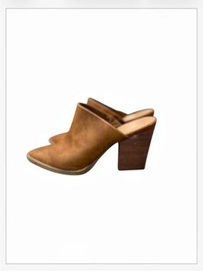 Abound Brown Pointed Toe Block Heel Mules
